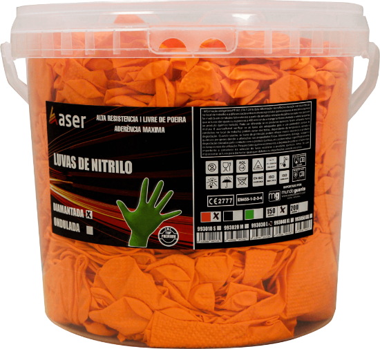 Imagem de ASER LUVAS XL LARANJA DIAMANTADA 