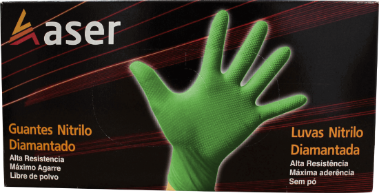 Imagem de ASER LUVAS XL VERDE DIAMANTADA 